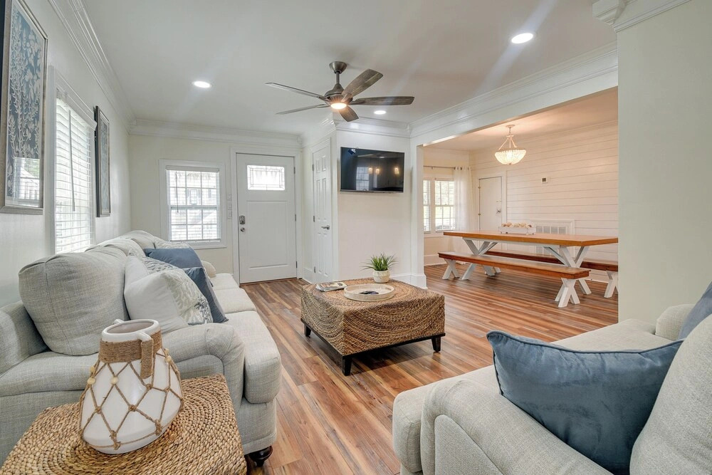 Walk to Water: Coastal-chic Home Near Myrtle Beach