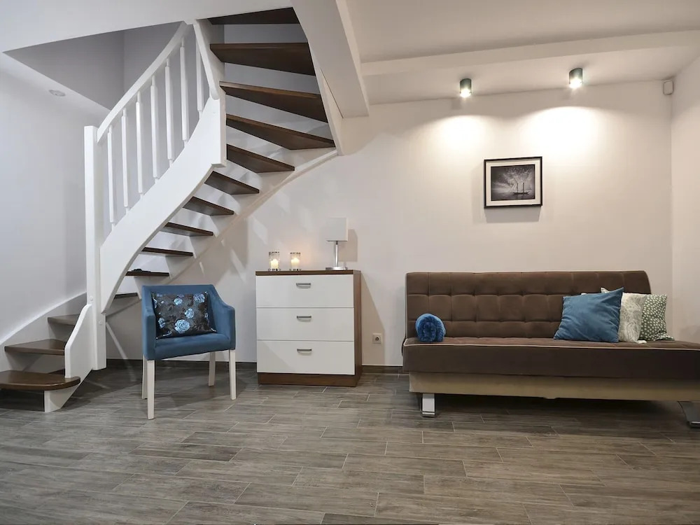 Duplex Apartments 300 m From the Sea. Living Room, 2 Bedrooms, own Terrace