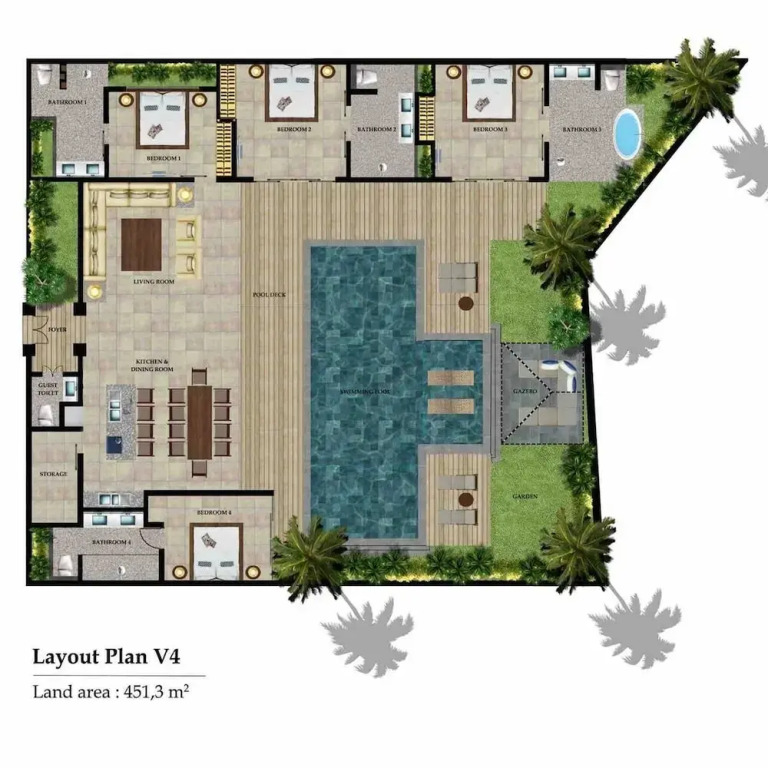 Spectacular 4BR Villa, 400m to Beachfront Elegance