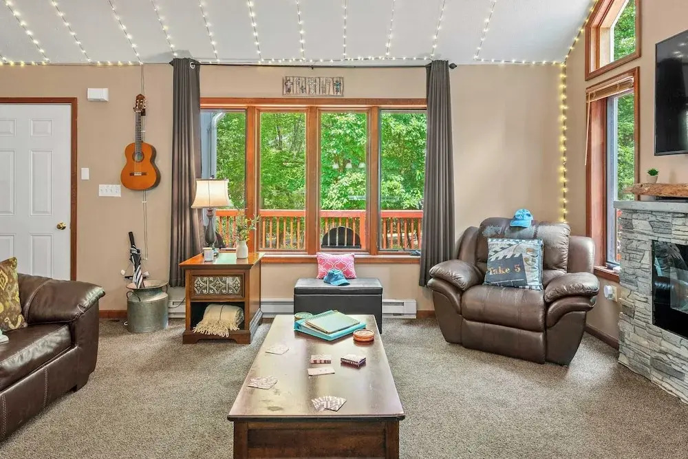 Poconos Escape w/ Game Room, Poker Loft, Fire Pit + Spacious Deck