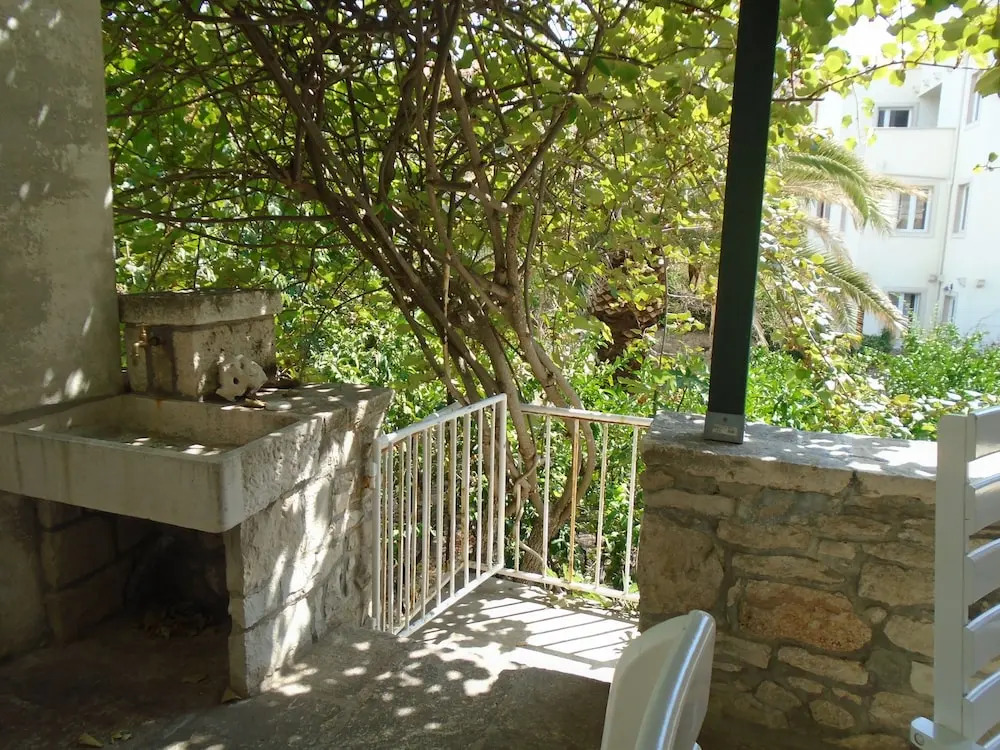 Very Spacious White Croatian Stone Seafront House With Secluded Enclosed Garden