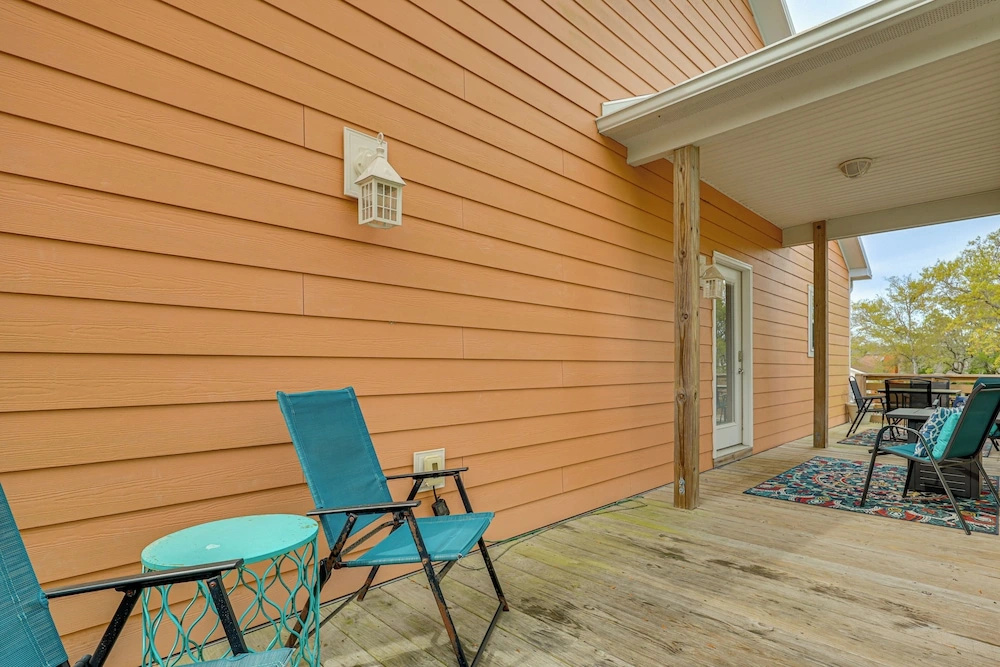 Deck & Games! Pet-friendly Oak Island Home