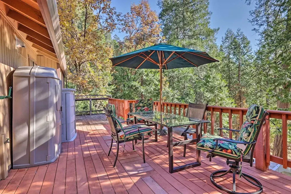 Deck w/ Forest Views: Quiet Twain Harte Cabin