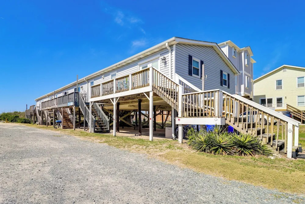 Oak Island Condo w/ Ocean View: Steps to Beach!