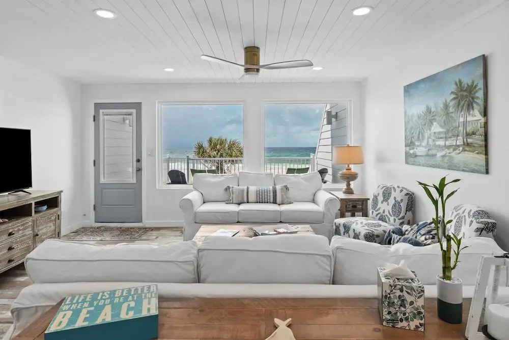 Beachfront Panama City Beach Stay With Gulf Views, Balconies, a King Suite, two Queens, and Twin Nook for 8 Guests The Shores Townhome by Avantstay