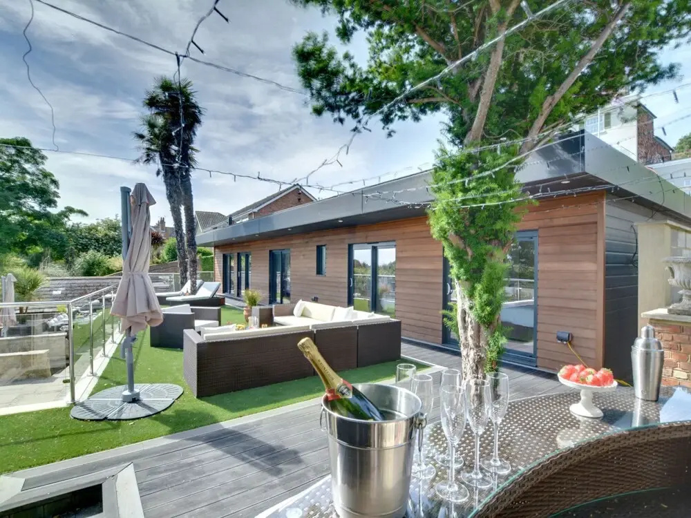With two Terraces Overlooking the Town of Hythe and the sea in the Distance