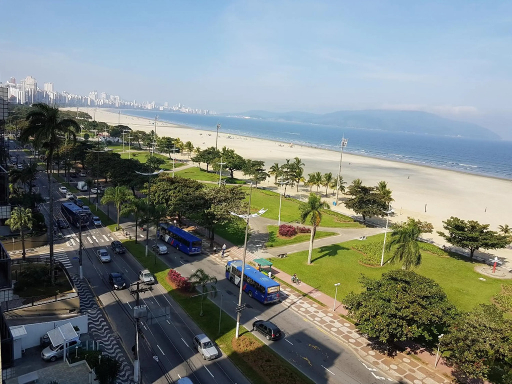 Santos - Apartamento Frente Mar C/ Ar Condicionado/ Garagem Privativa/Internet/TV a Cabo