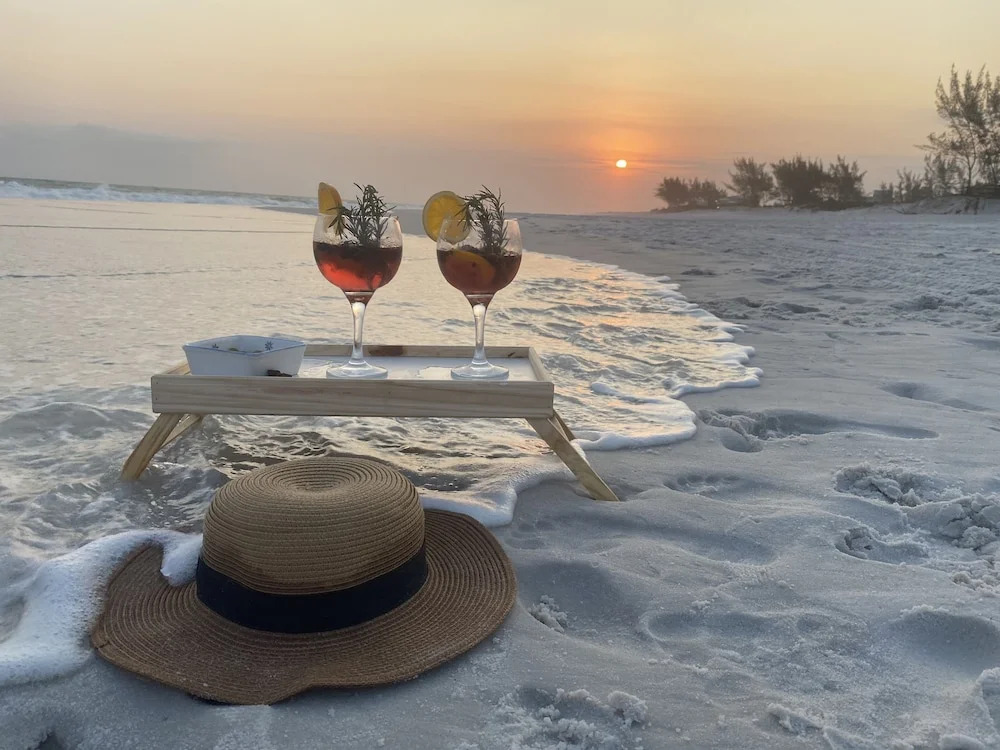 Pé na areia.