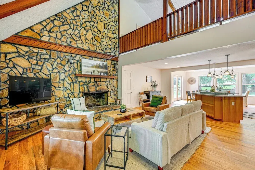 Porch, Yard & Creek Access: Spacious Sylva Home!