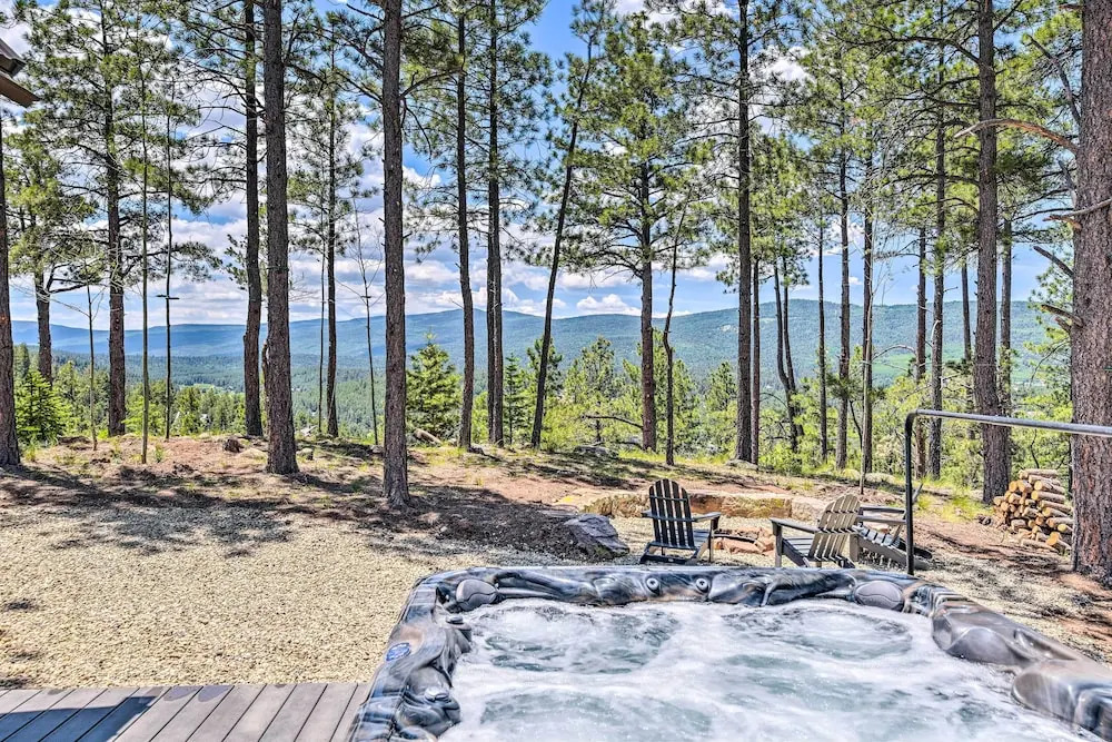 Custom Angel Fire Home: Views, Hot Tub & Fire Pit!