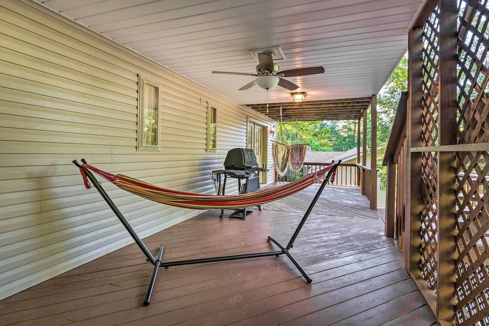 Deck with BBQ Hot Springs Village Apt