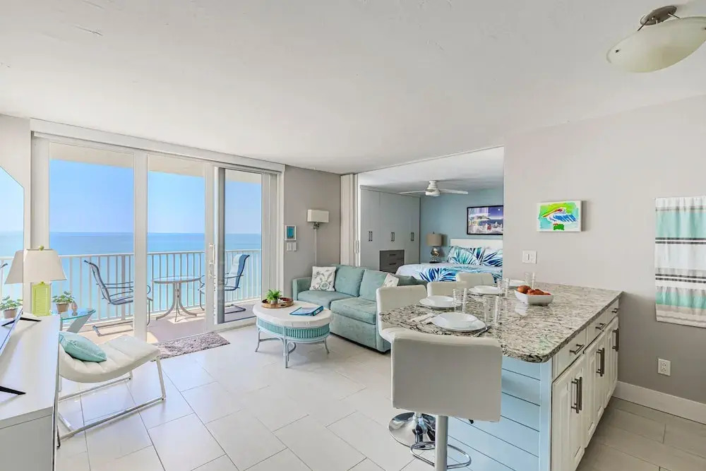 Estero Beach Tennis 1004c Direct Gulf Water Views