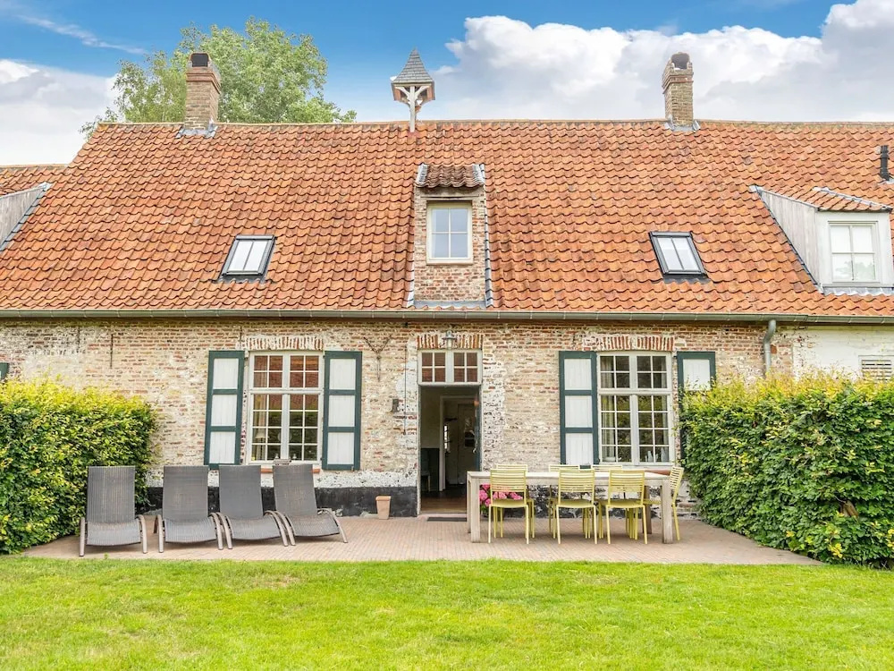 Manor House in Farm Complex in Middle of Polder Landscape near Damme