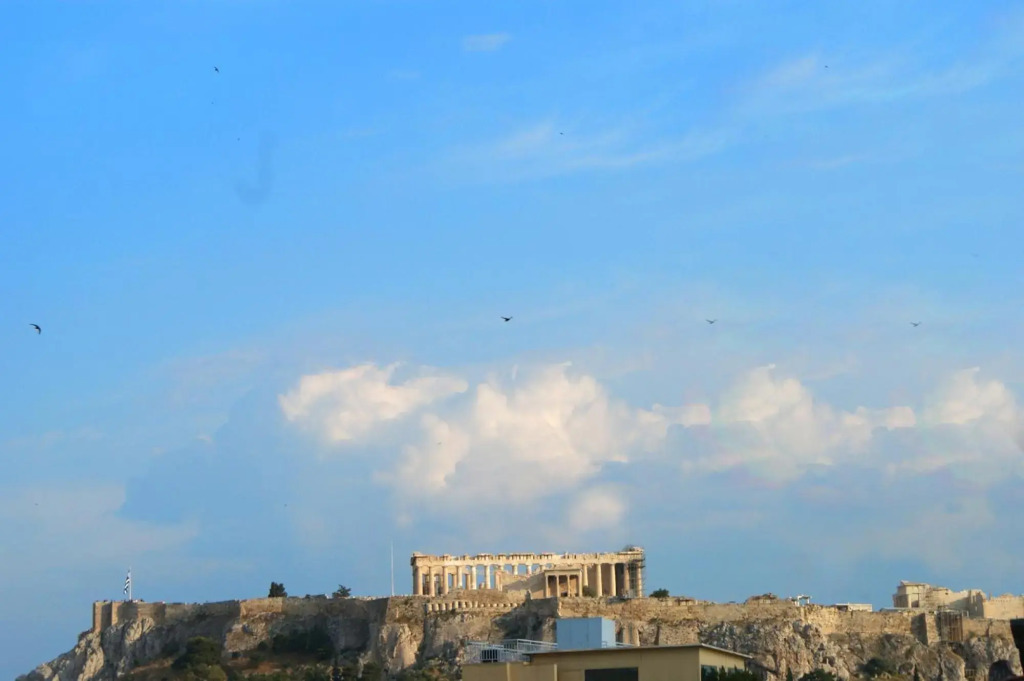 New sunny studio with Acropolis view balcony