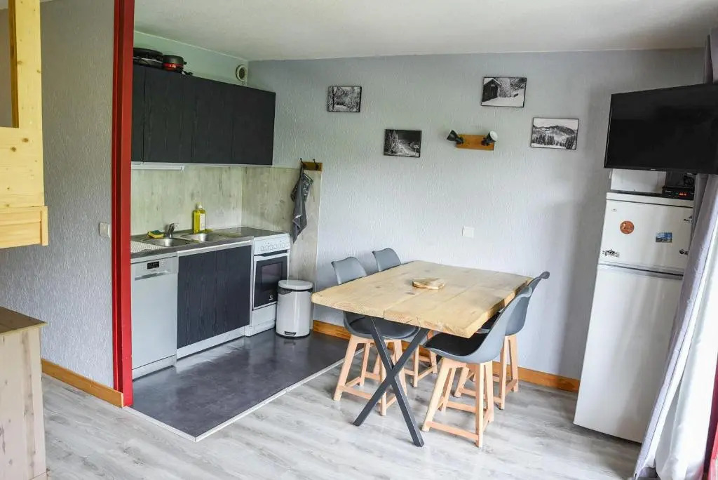 Le Relai S31 - Grand et lumineux studio avec coin montagne 4-6 pers, tout équipé, avec WIFI, à 30m des pistes avec un grand balcon, DRAPS NON COMPRIS