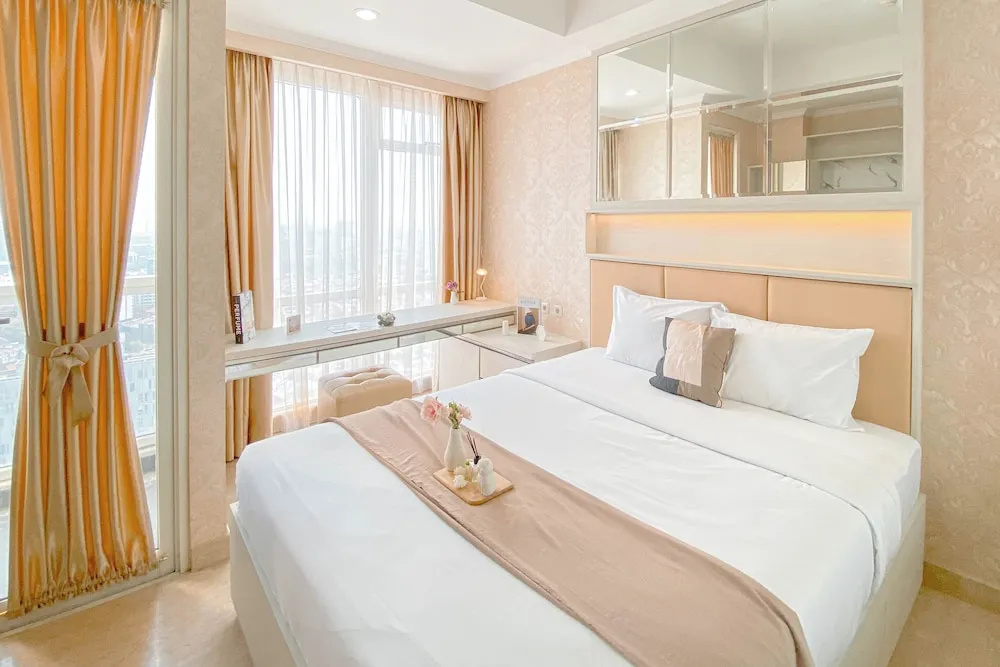 Peaceful Beige Studio At Menteng Park Apartment