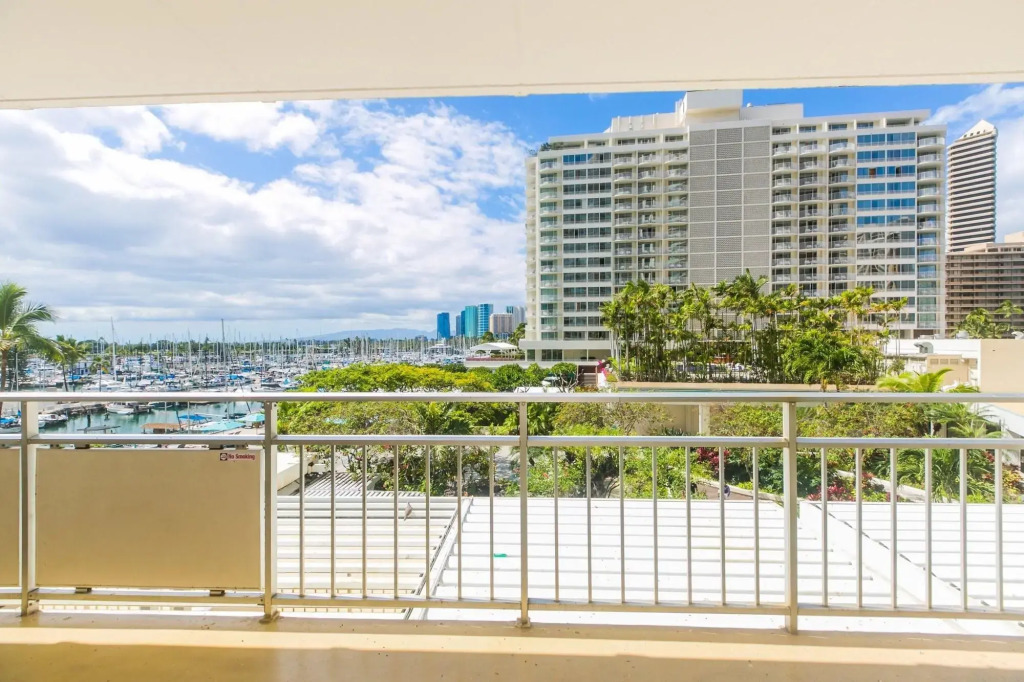 Spacious One Bedroom Harbor View Condos at Ilikai Marina With Private Balcony