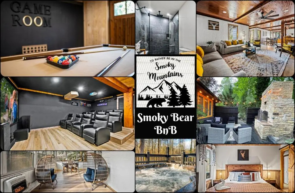 Smoky Bear BnB! Theater, Game Room, Hot Tub, Bar, 5Br 5Ba