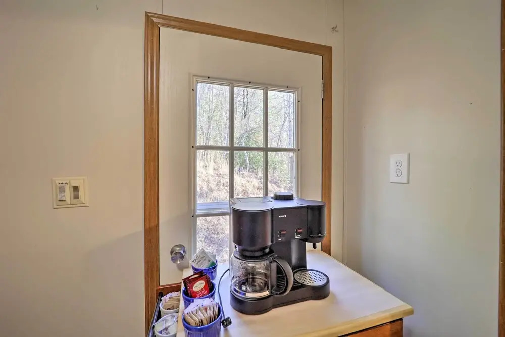 Deck + 2 Fire Pits: Riverfront Spruce Pine Rental!