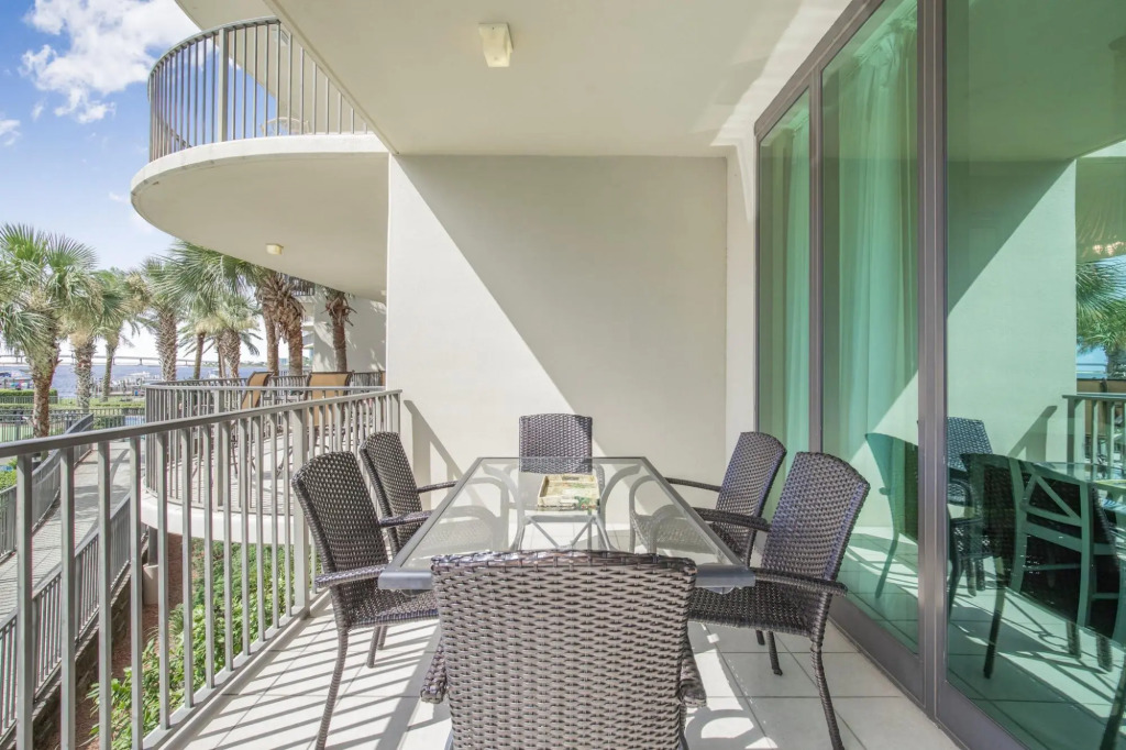 Condo on bay with boat launch and multiple pools