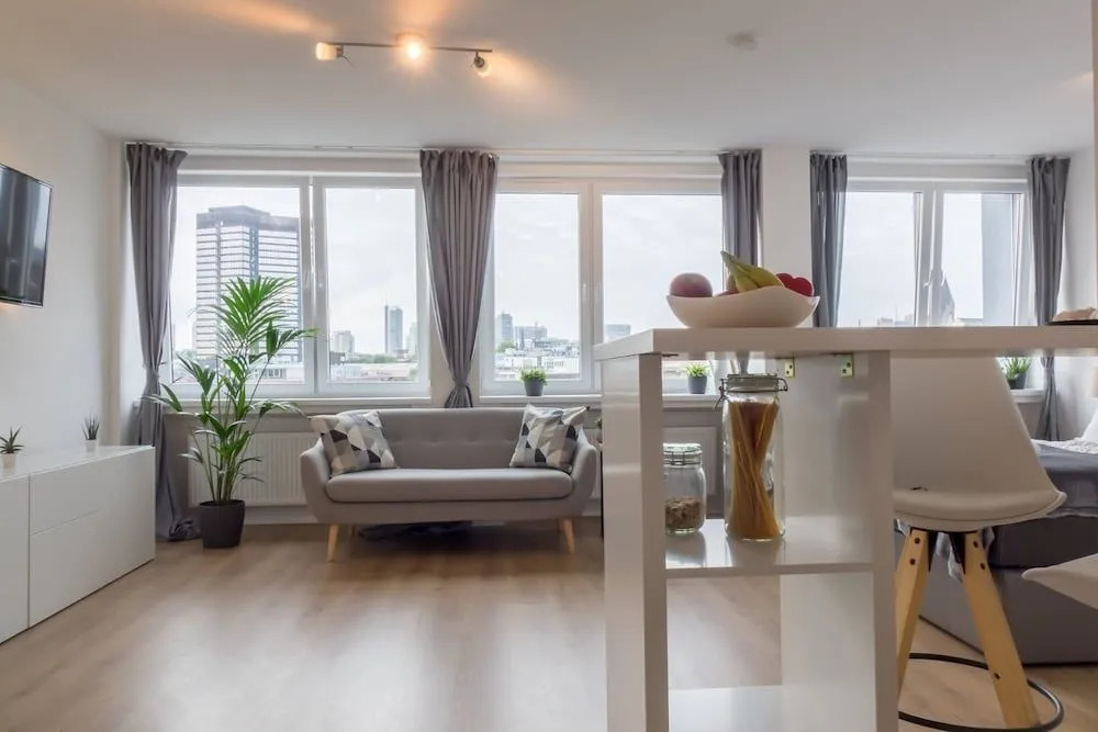 Skyline-Apartment mit Blick auf Essen