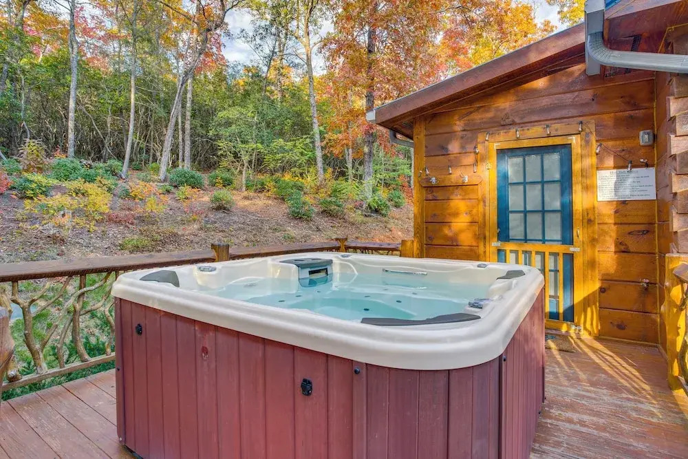 Romantic Penrose Cabin w/ Pond, Trails & Hot Tub