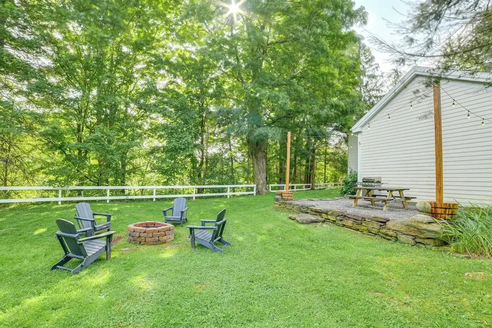 Game Room & Fire Pit: Peaceful Catskills Farmhouse