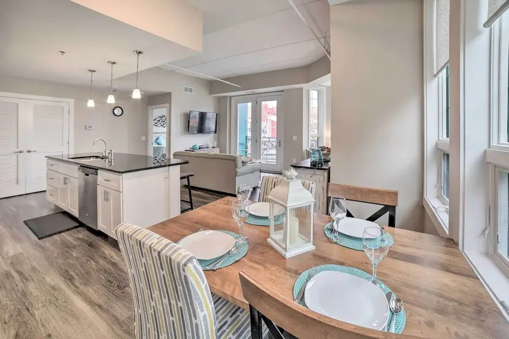 Luxe Manistee Condo w/ Balcony & River Views!