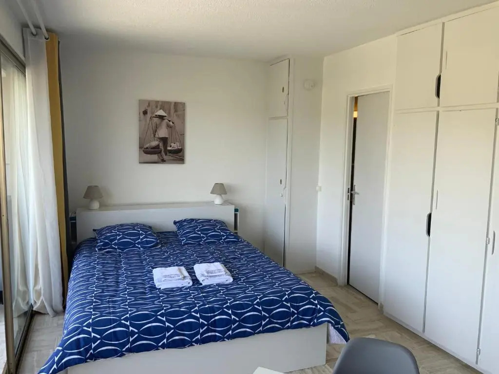 Cannes Marina Résidence Le Surcouf - Studio de 28m2 au 10ème étage avec piscine, terrasse, parking, vue montagne et port : Mandelieu-La Napoule