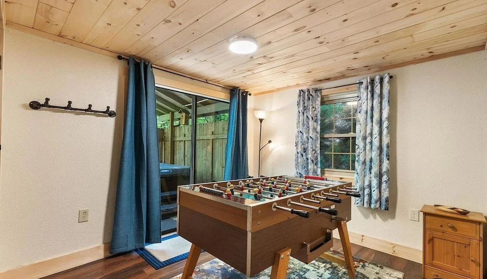 King Bed Fireplace Hot Tub Foos Ball