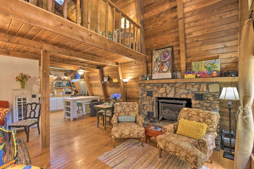 Artist's A-frame Cabin w/ New Interior + Deck