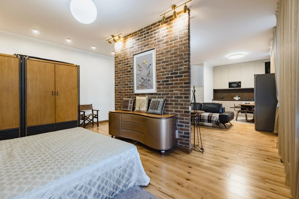 Studio with designer renovation