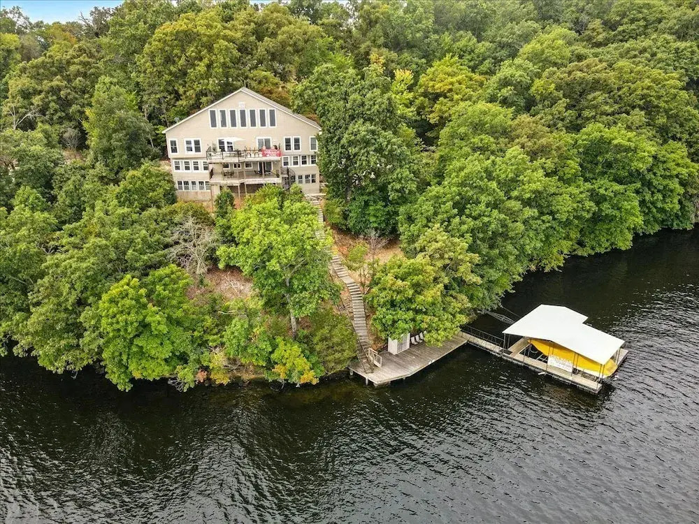 Lakefront Home w/ Double Deck, Slip, Firepit & Game Room