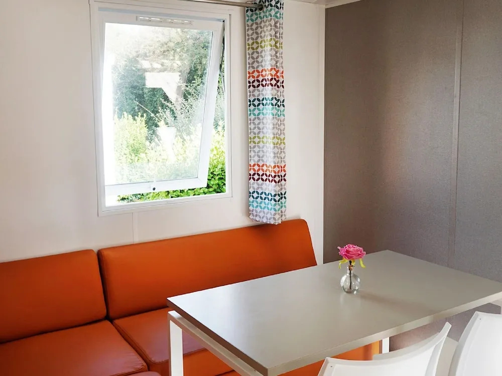Simple Mobile Home With Deck Located Near the Normandy Coast