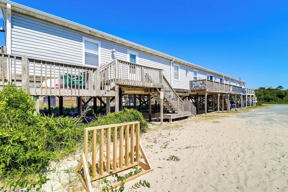 Oak Island Condo w/ Ocean View: Steps to Beach!