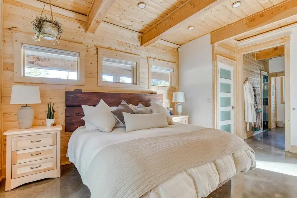 Boutique Cabin Design Luxury Hot Tub Path to Beach