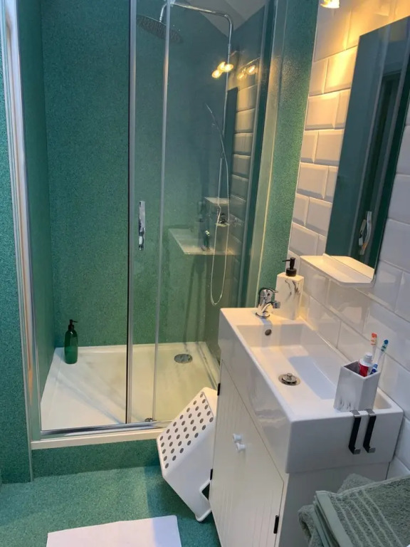 Bedroom and small private bathroom