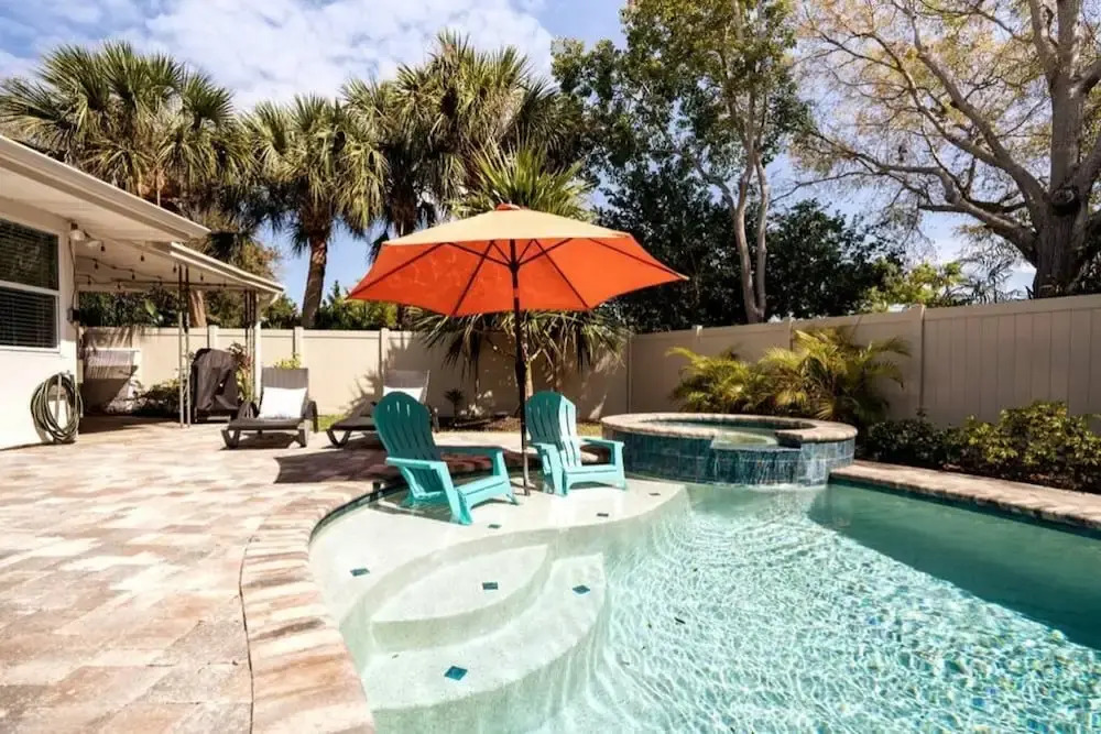 Home with Pool & Hot Tub Close to Beach