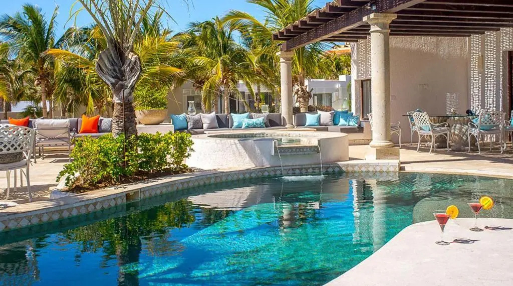 Spectacular 3-Story Beachfront Villa with a Huge Pool Patio