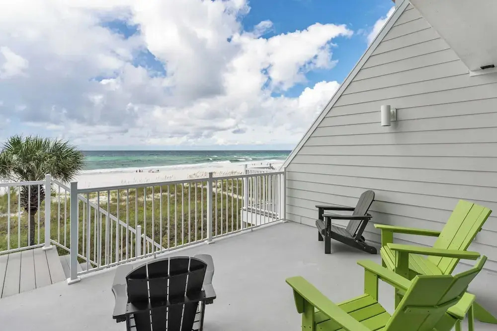 Beachfront Panama City Beach Stay With Gulf Views, Balconies, a King Suite, two Queens, and Twin Nook for 8 Guests The Shores Townhome by Avantstay