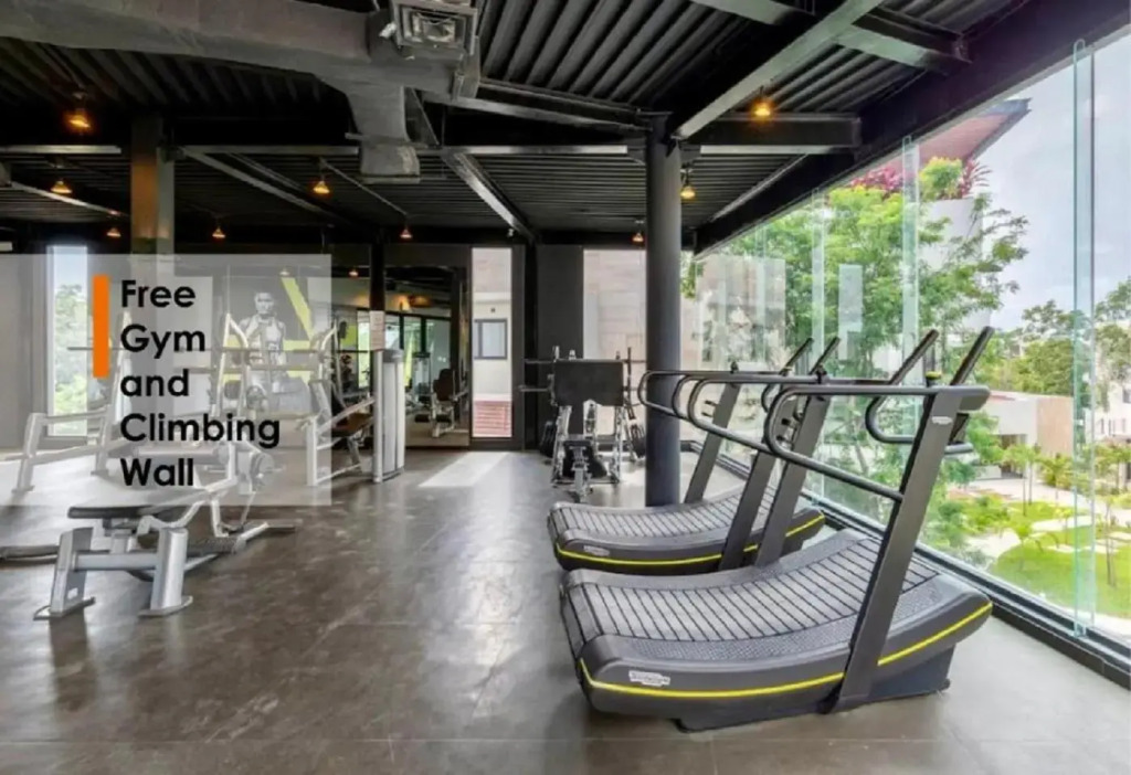 Modern studio spa & gym at Central Park Tulum