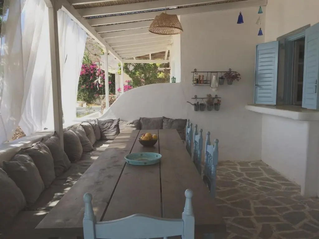 House with 6 bedrooms in Ios with wonderful sea view enclosed garden and WiFi 100 m from the beach