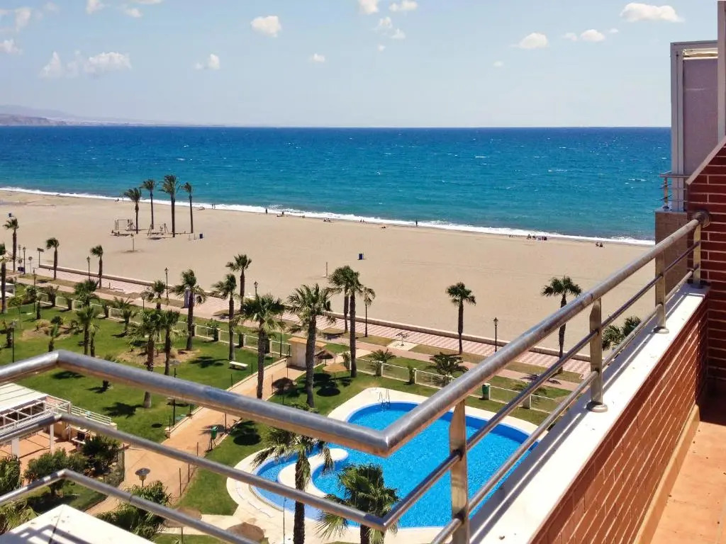 2 bedrooms appartement at Roquetas de Mar 10 m away from the beach with sea view shared pool and furnished terrace