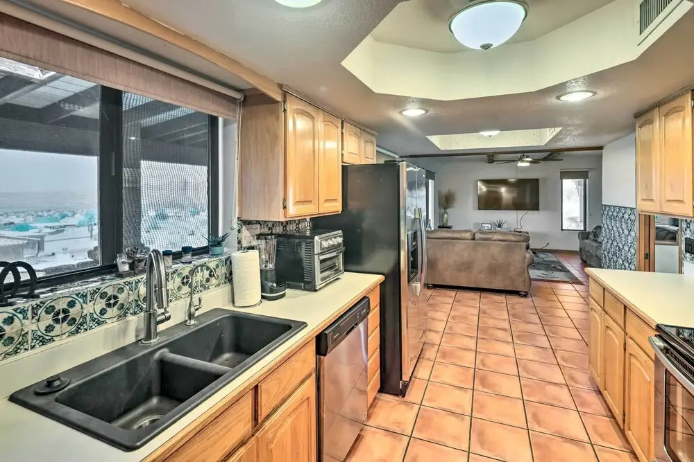 Patio & Panoramic Views: Hillside Lake Havasu Home