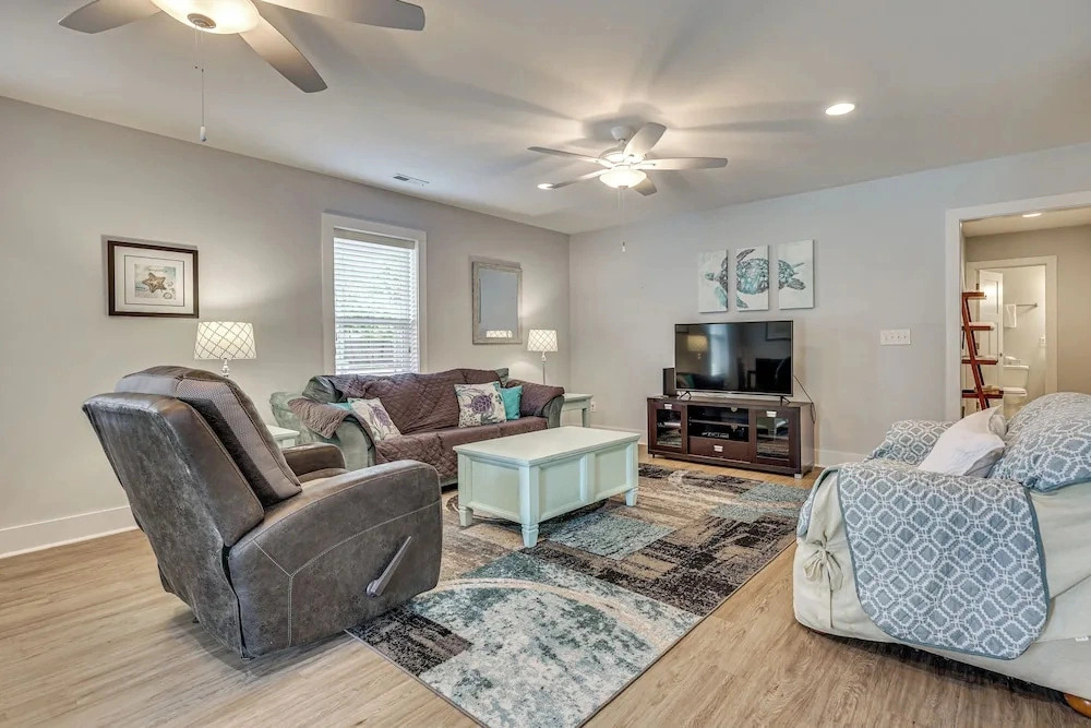 Deck & Games! Pet-friendly Oak Island Home