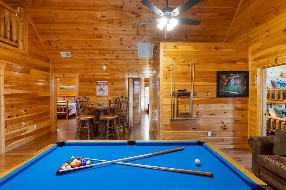 A View for All Seasons Luxe Smoky Mountain Cabin With Hot Tubs Game Room