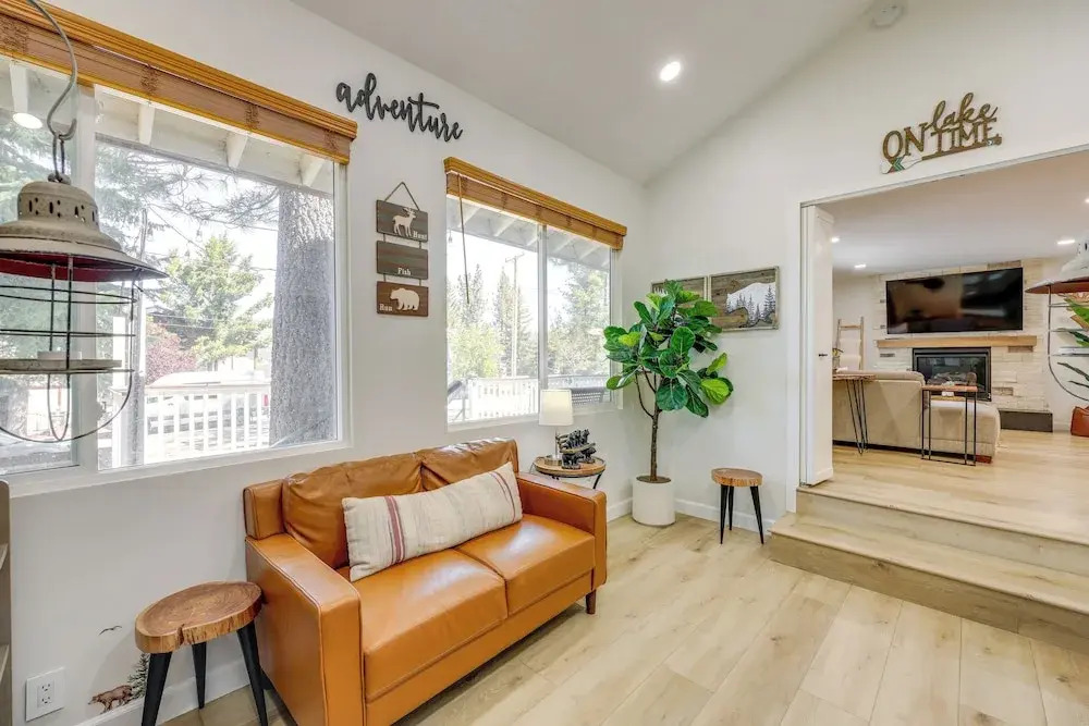 Walk to Big Bear Marina: Modern Home w/ Hot Tub!