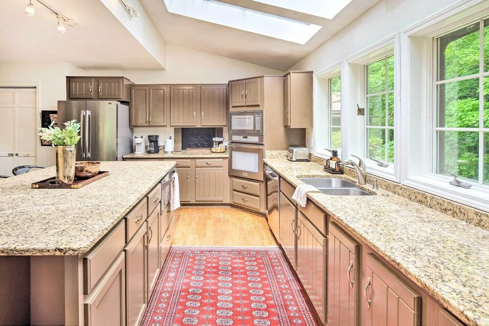 Deck w/ Fireplace: Pet-Friendly Lake Lure Retreat