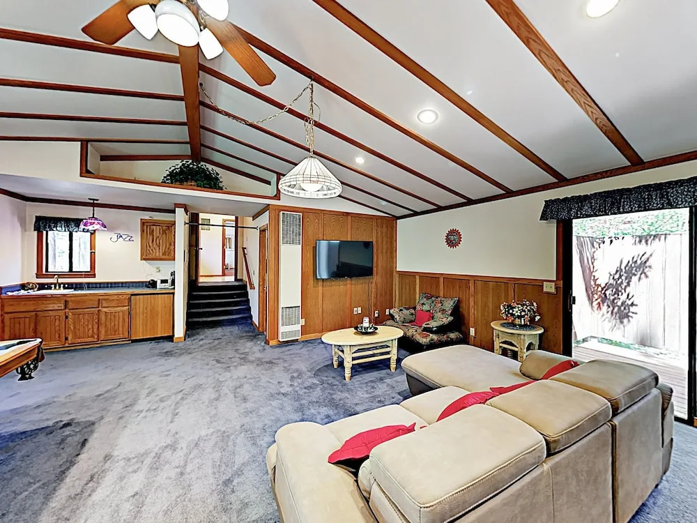 New Listing! Fireside Fun W/ Deck, Game Room & Bar 2 Bedroom Home