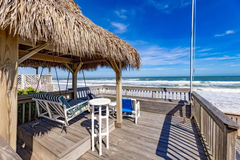 Large Beachfront Deck on Car Free Beach - 5747 S Atlantic